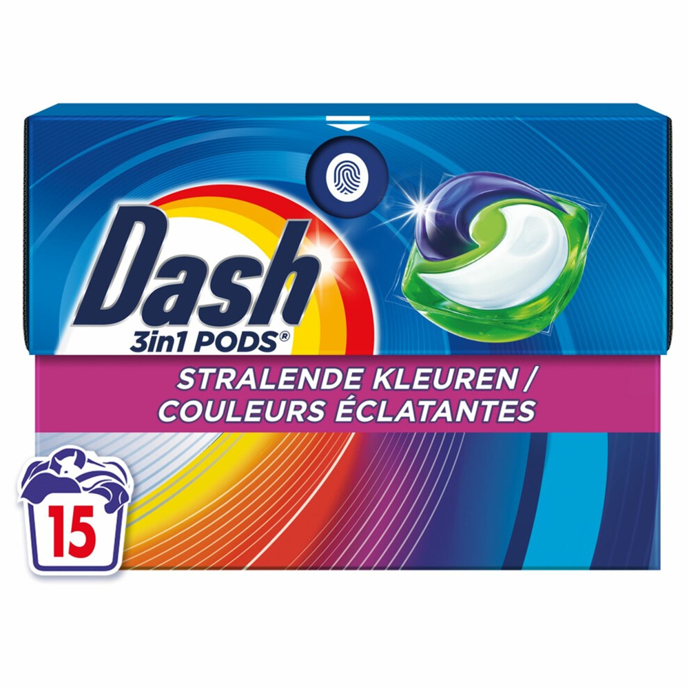 Dash - Wasmiddel - Pods - 3in1 - Stralende Kleuren - 15Wb/259.5g