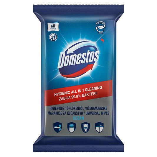 Domestos - Allesreiniger - Doekjes - Universal Wipes - Ocean - 60 Stuks