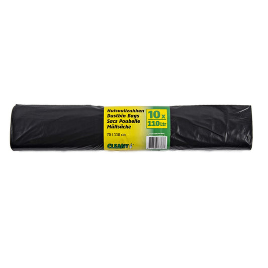 Cleany - Vuilniszakken - 110L - 70x110cm - Black - 10 Stuks