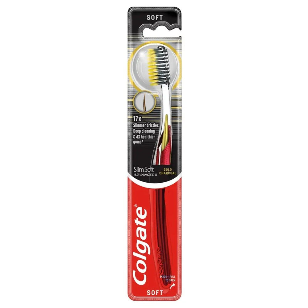 Colgate - Tandenborstel - Slim Soft Advanced - Gold Charcoal - Soft - 1 Stuk