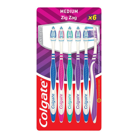 Colgate - Tandenborstel - Zig Zag - Medium - 6 Stuks