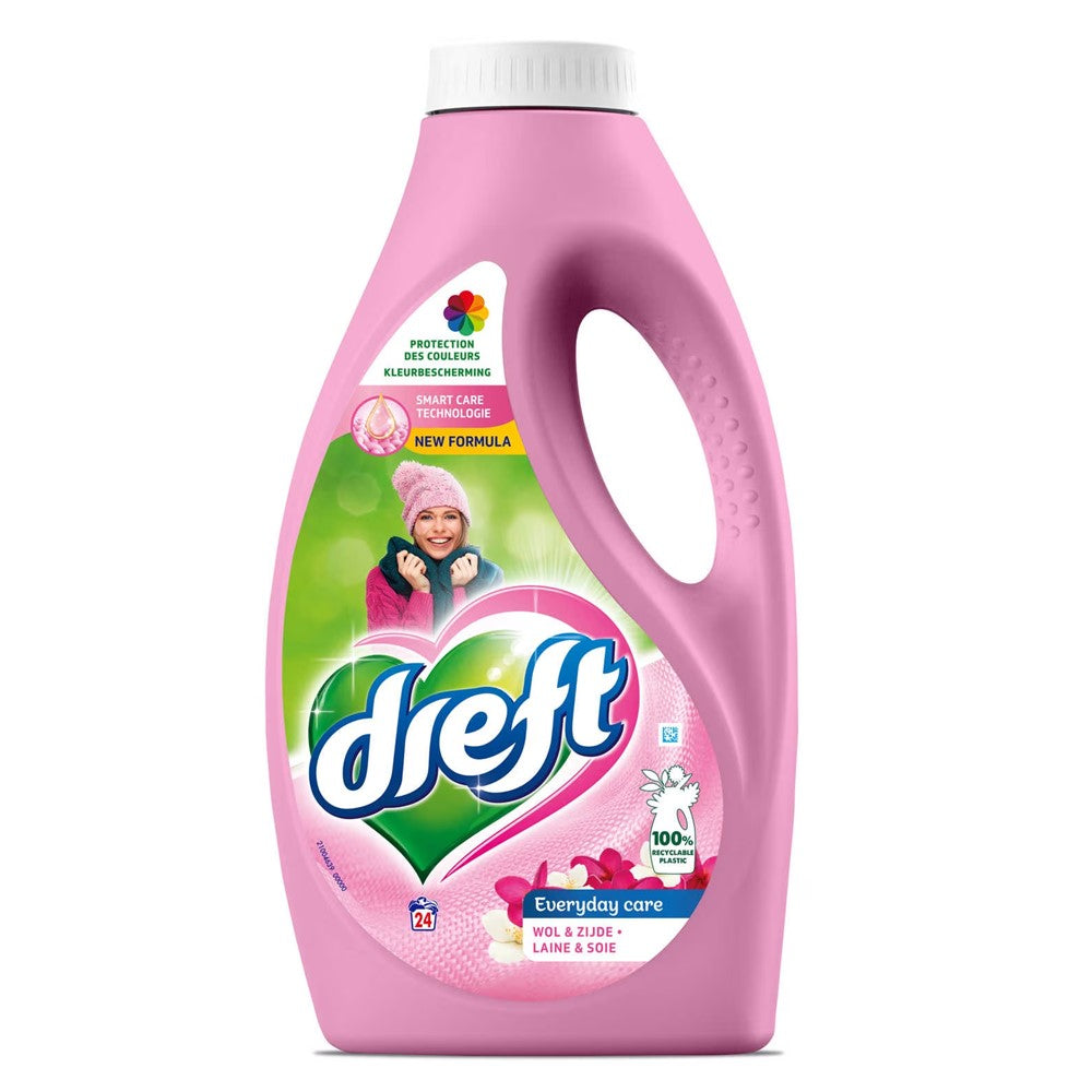 Dreft - Wasmiddel - Vloeibaar - Everyday Care - Wol & Zijde - 24Wb/1.2L