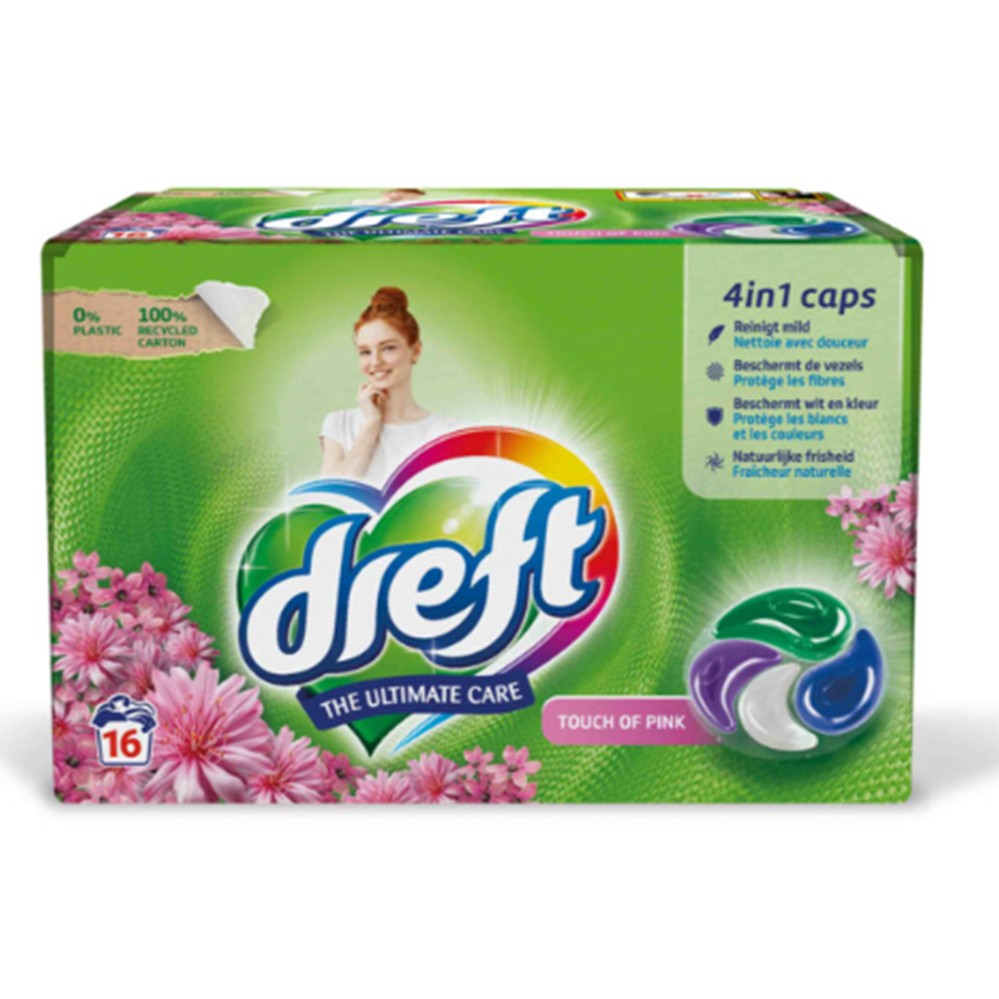 Dreft - Wasmiddel - Pods - 4in1  - Touch Of Pink - 16Wb/352g