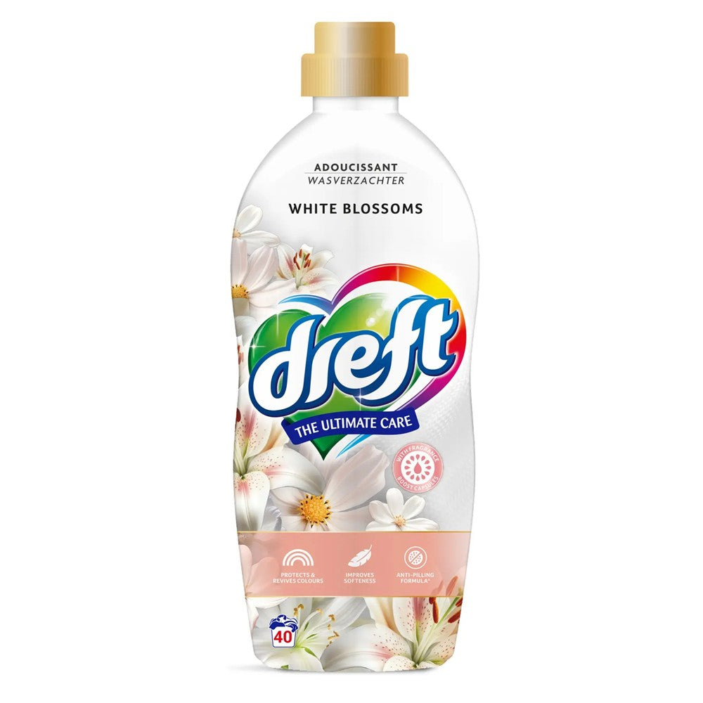 Dreft - Wasverzachter - Vloeibaar - The Ultimate Care - White Blossoms - 40Wb/1L