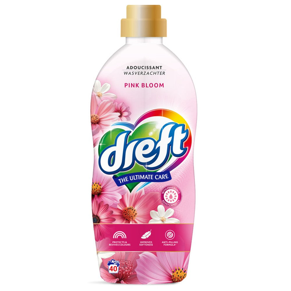 Dreft - Wasverzachter - Vloeibaar - The Ultimate Care - Pink Bloom - 40Wb/1L