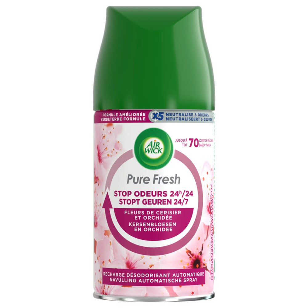 Air Wick - Luchtverfrisser - Navulling - Pure Fresh - Kersenbloesem & Orchidee - 250ml