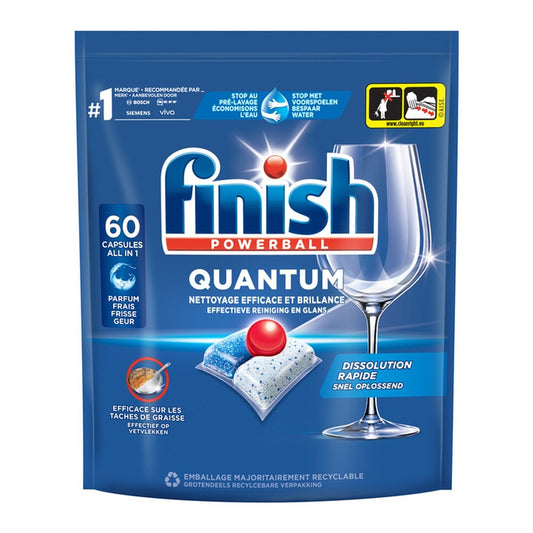 Finish Powerball - Vaatwas - Capsule - Quantum - All-in 1 - Frisse Geur - 60Wb