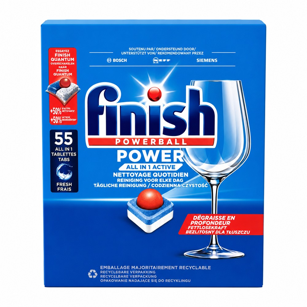 Finish Powerball - Afwasmiddel - Tablet - All-in 1 Active - Regular - 55Wb/715g