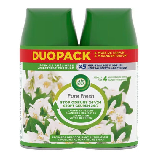 Air Wick - Luchtverfrisser - Navulling - Jasmin & White Flowers - 2x250ml
