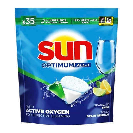 Sun - Vaatwas - Capsule - Optimum - All in 1 - Active Oxygen - Lemon & Lime - 35Wb/525g