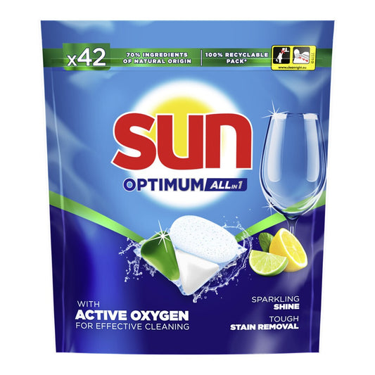 Sun - Vaatwas - Capsule - Optimum - All in 1 - Active Oxygen - Lemon & Lime - 42Wb/630g