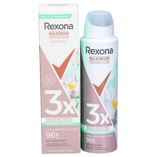 Rexona - Deodorant - Spray - Maximum Protection - Lime & Waterlily Scent - 96H - 150ml
