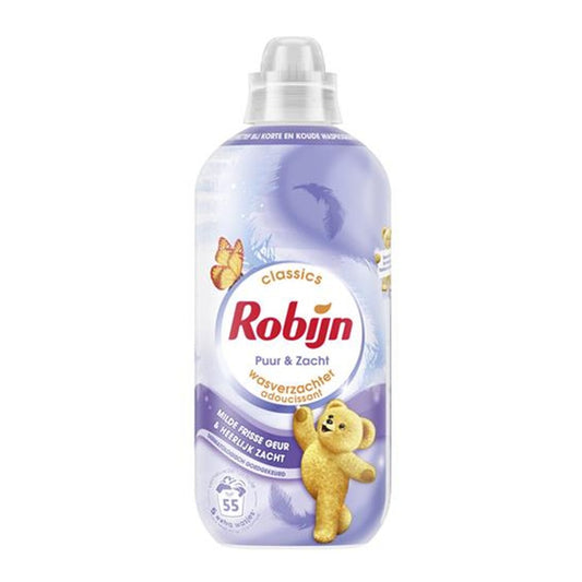 Robijn - Wasverzachter - Vloeibaar - Puur & Zacht - 55Wb/1100ml