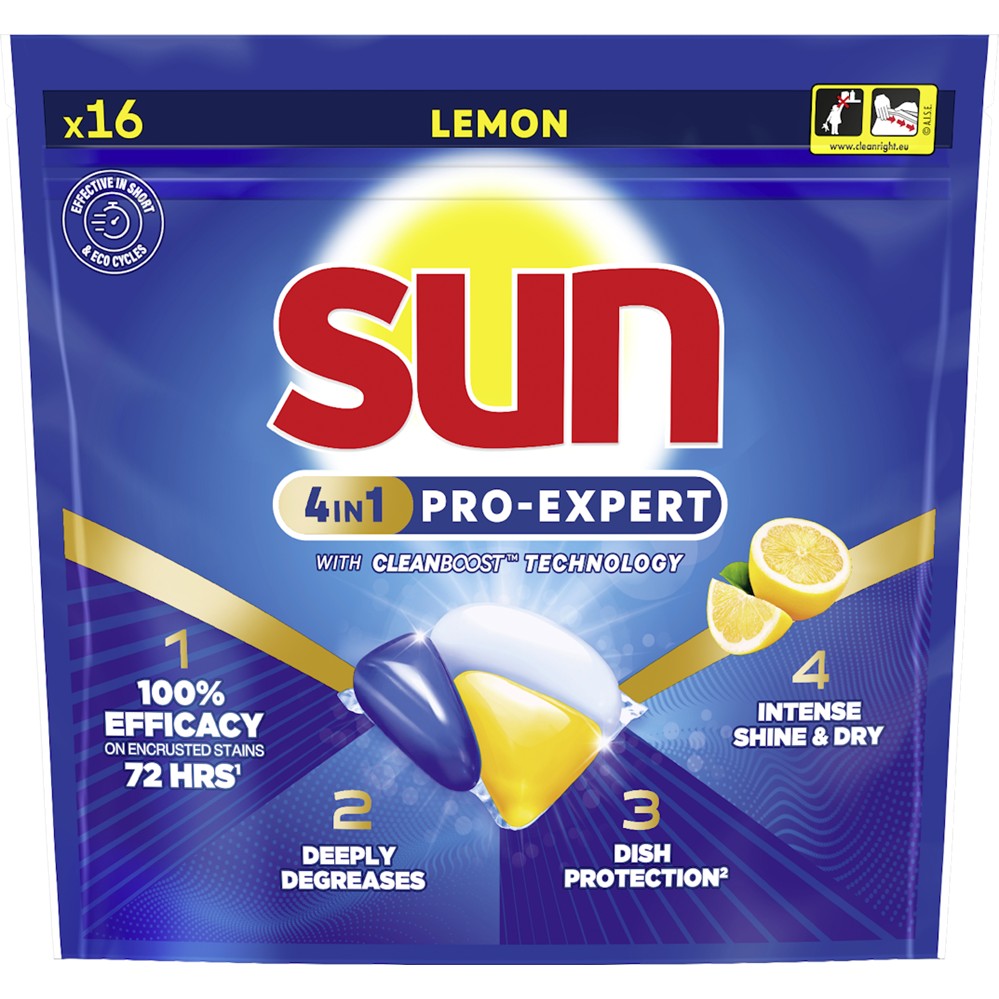 Sun - Vaatwas - Capsules - 4in1 Pro-Expert - Lemon - 16Pc