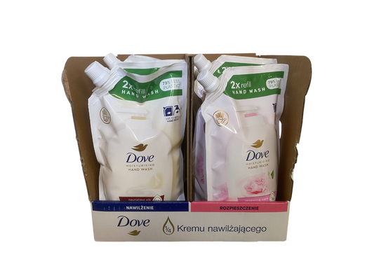 Dove - Display  - Handzeep - 2 Assortimenten - Renewing Care & Nourishing Silk - 8 Stuks