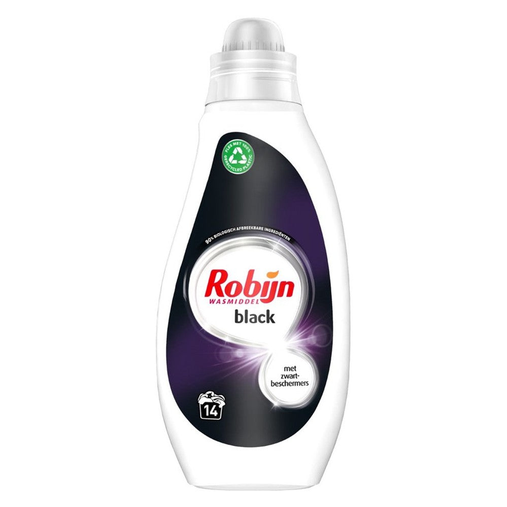 Robijn - Wasmiddel - Vloeibaar - Zwart - Met Zwart Beschermers - 14Wb/700ml