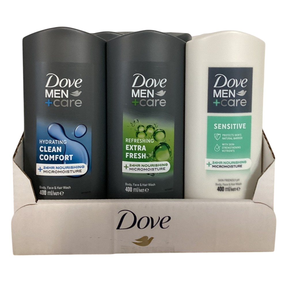 Dove Men+Care - Display  - Douchegel - 3 Assortimenten - 17 Stuks
