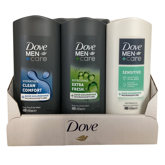 Dove Men+Care - Display  - Douchegel - 3 Assortimenten - 3 Stuks
