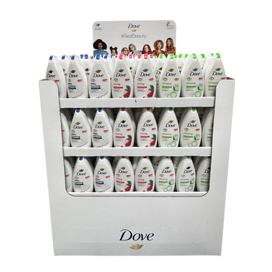 Dove - Display - Douchegel - Deeply Nourishing+Reviving+Refreshing - 450ml - 3 Assortimenten - 256 Stuks