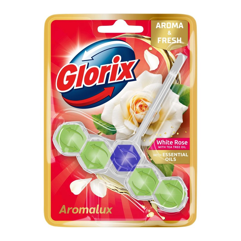 Glorix - Toiletblok - Aromalux - White Rose - 50g