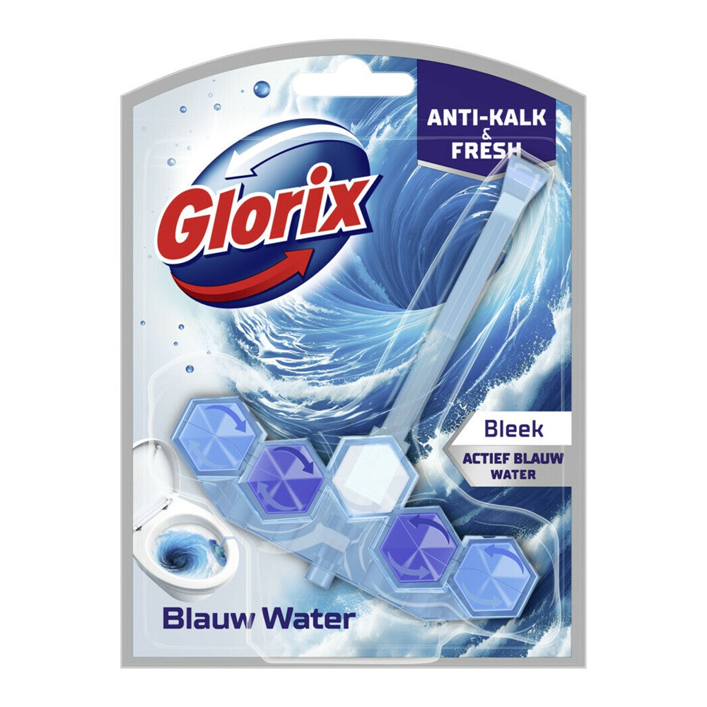 Glorix - Toiletblok - Blauw Water - Bleek - 48g