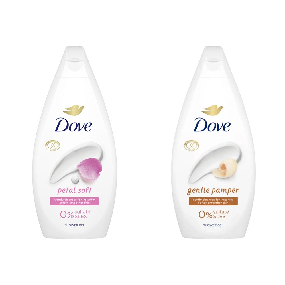 Dove - Display - Douchegel - Petal Soft & Gentle Pamper - 2 Assortimenten - 8 Stuks