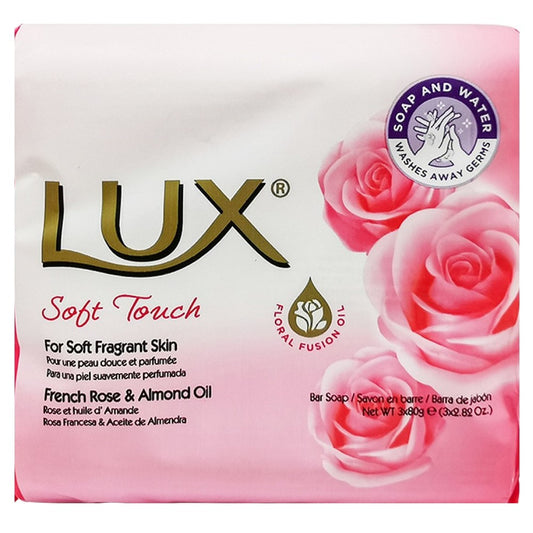Lux - Zeeptablet - Soft Touch - French Rose & Almond Oil - 3x80g
