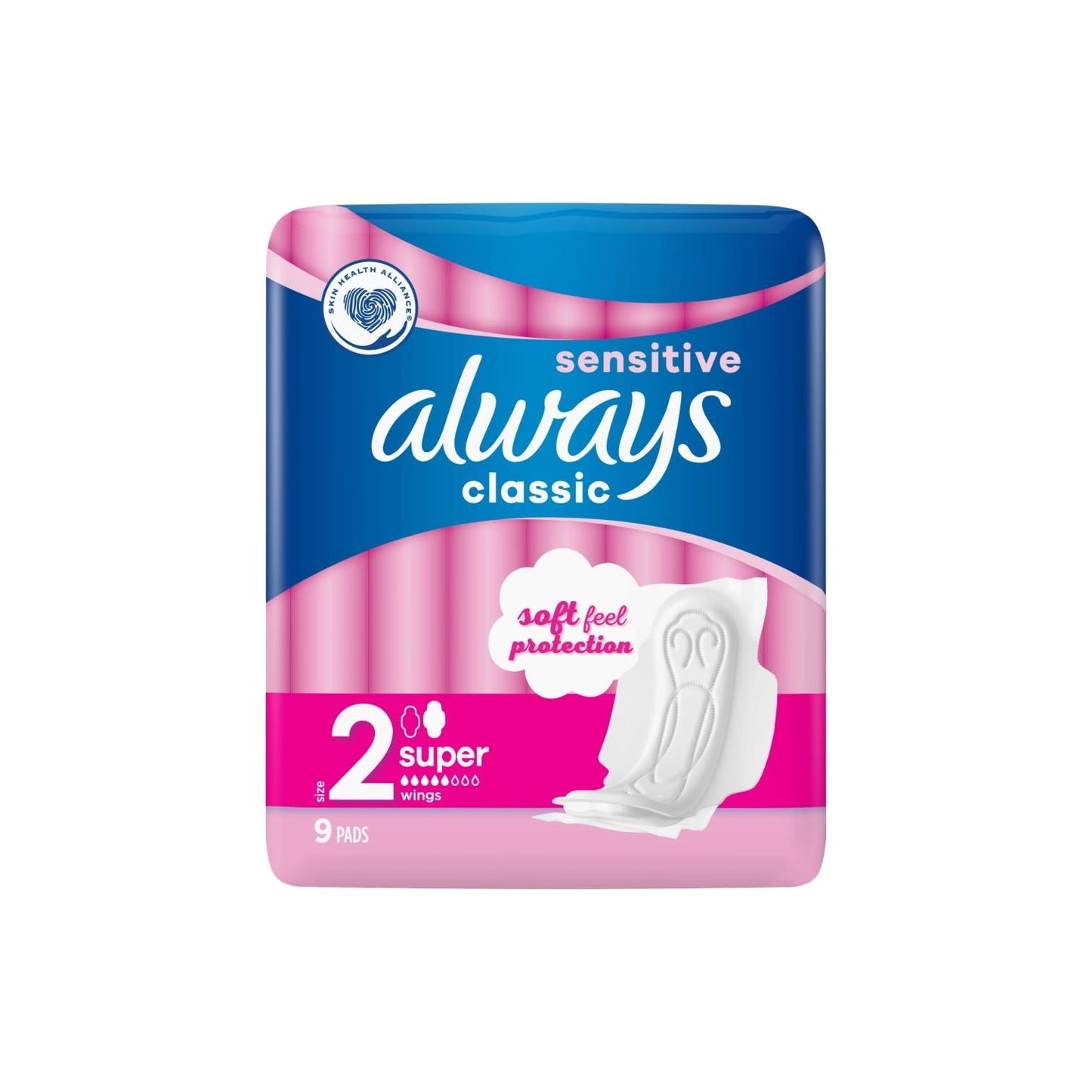 Always Classic - Maandverband - 2 Super - Sensitive - Soft Feel Protection - 9 Stuks