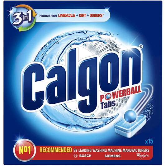 Calgon Powerball - Wasmachine - Tablet - 3in1 Protect - Limescale + Dirt + Odours - 15 Tabs