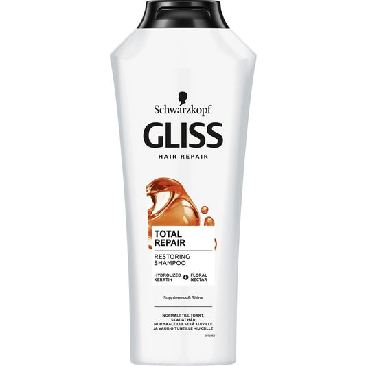 Gliss Kur - Shampoo - Total Repair - Hydrolized Keratin & Floral Nectar - 400ml