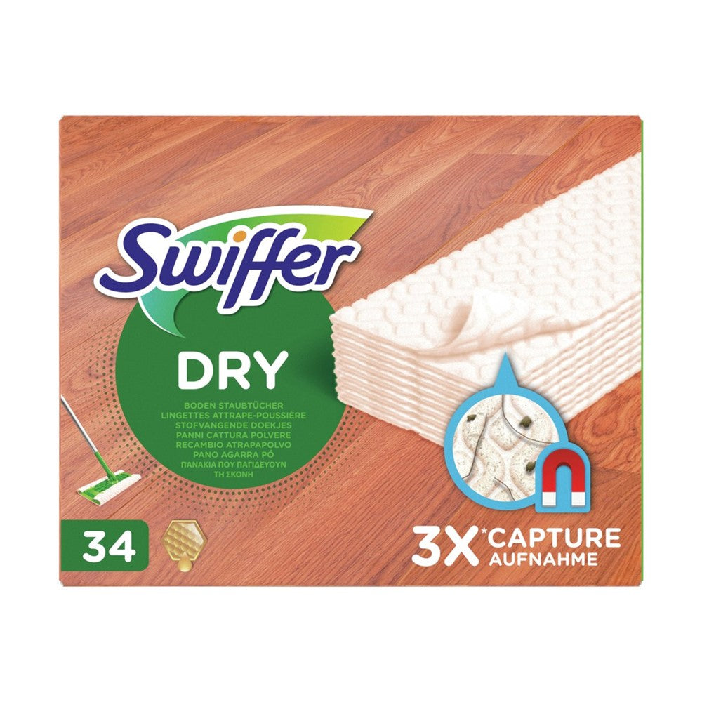 Swiffer - Vochtige Vloerdoekjes - Navulling - Dry Confidence - 34 Stuks