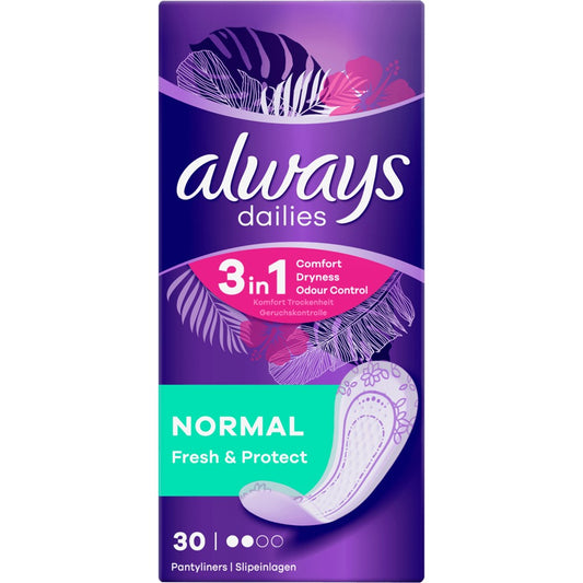 Always Dailies - Inlegkruisjes - 2 Normal - Fresh & Protect - 30 Stuks