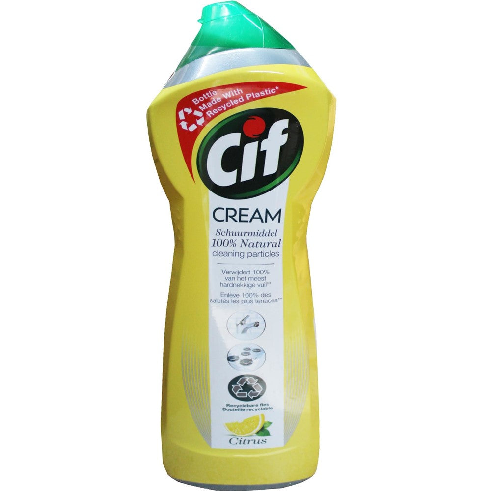 Cif - Schuurmiddel - Cream - 100% Natural Cleaning Particles - Citrus - 750ml