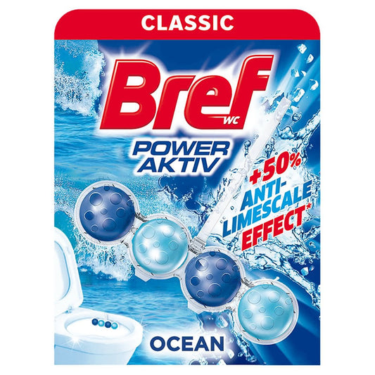 Bref - Toiletblok - Power Aktiv - Ocean - 50% Anti-Limescale Effect - 50g