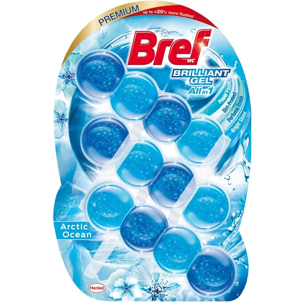 Bref - Toiletblok - All-in 1 - Brilliant Gel - Arctic Ocean - 3x42g