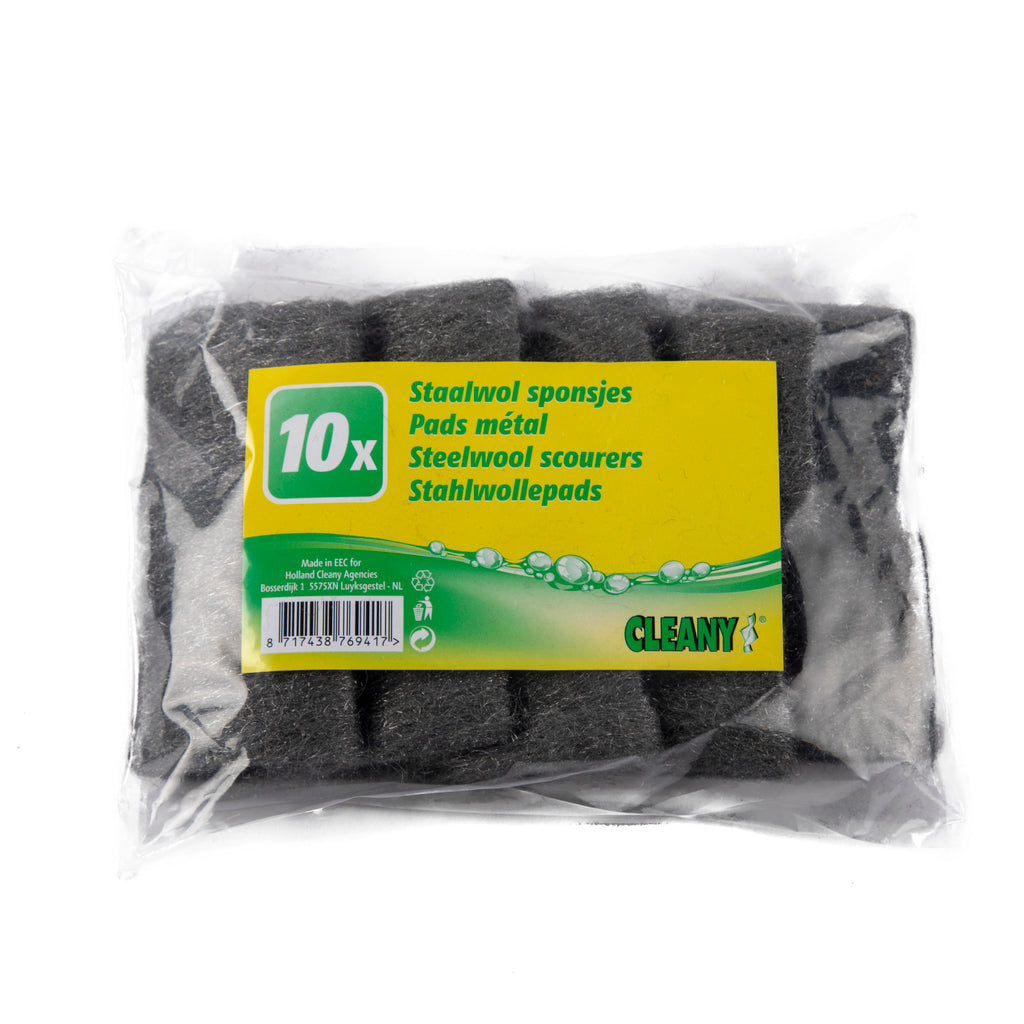 Cleany - Huishoud artikelen - Staalwol Sponsjes - 10 Stuks